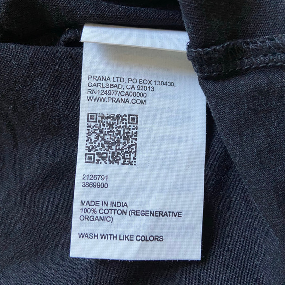 Prana Everyday Crop Tee Women's Large Black Relaxed Fit Faded Vintage Wash Soft - Picture 7 of 9